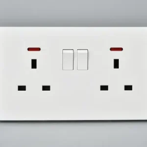 Doubled 13A switched socket with neon BASIC WHITE